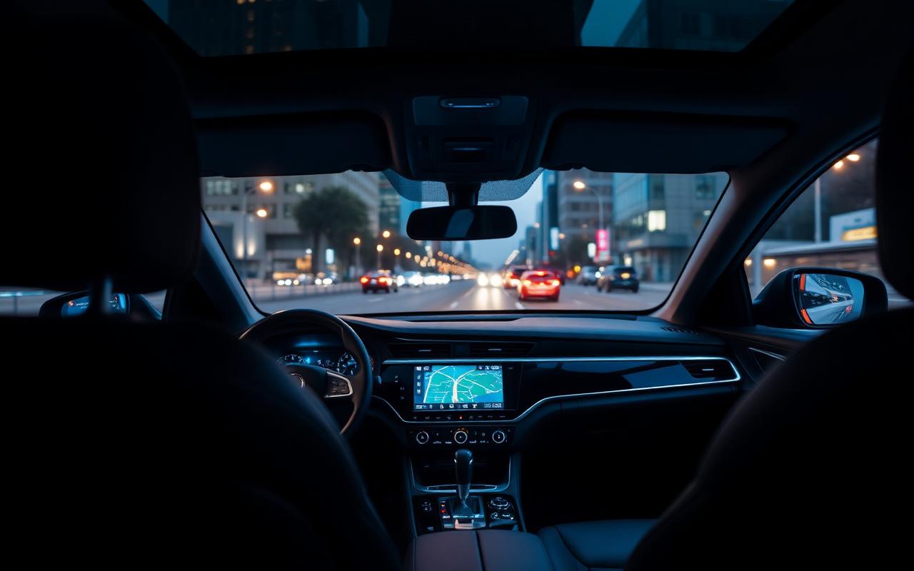 GPS-tracked safe corporate vehicle interior